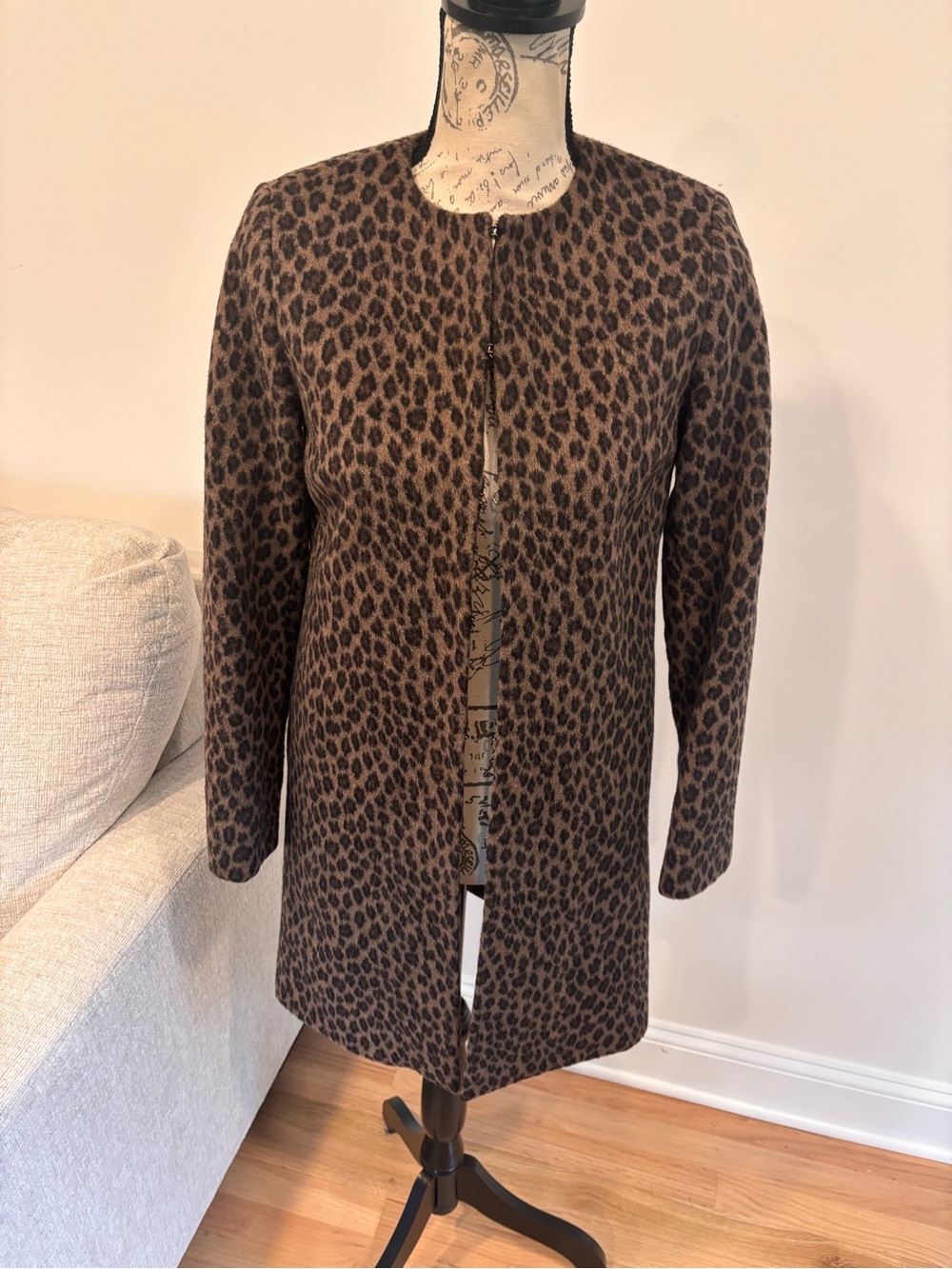 Zenobia animal print wool coat size 4